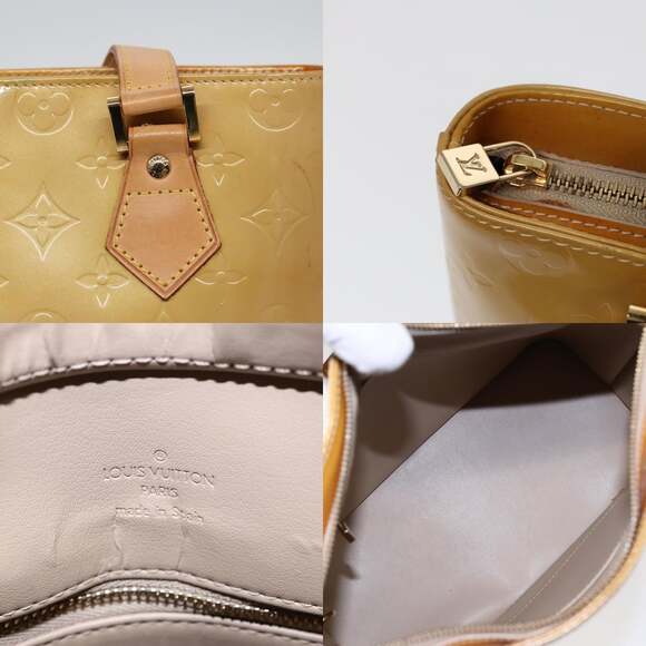 LOUIS VUITTON Monogram Vernis Houston Hand Bag Beige M91004 - Picture 11 of 13
